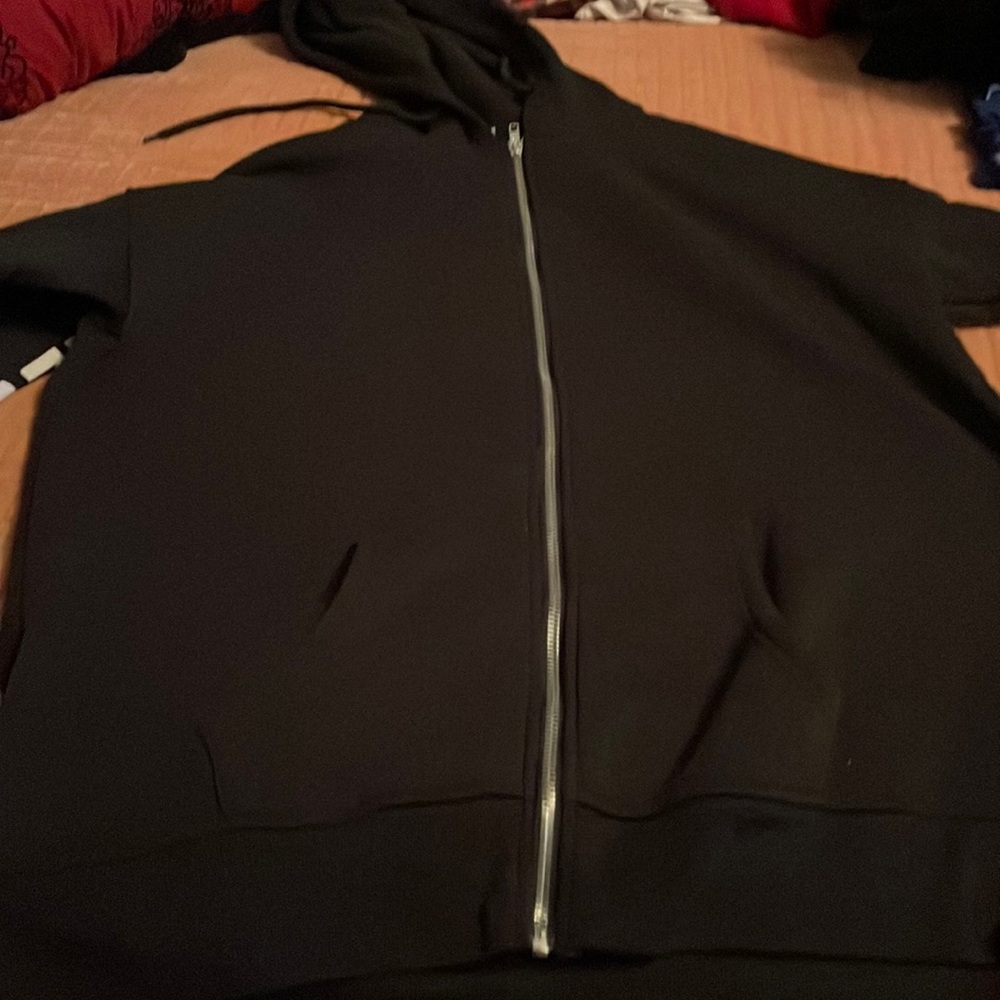 New York, Black Zip-Up Hoodie, size, M